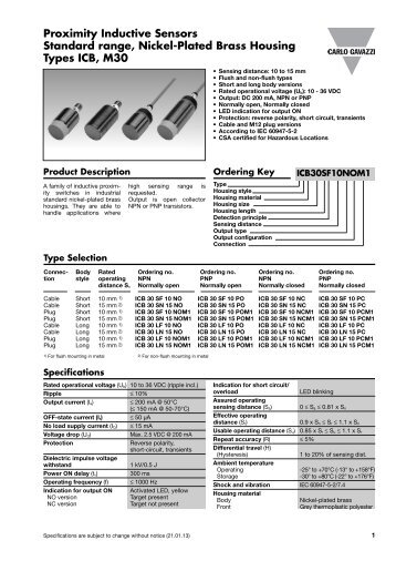 ICB30 Datasheet (standard range)