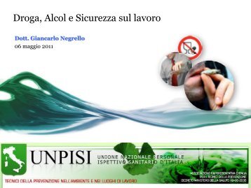 Droga, Alcol e Sicurezza sul lavoro - Formazione e Sicurezza