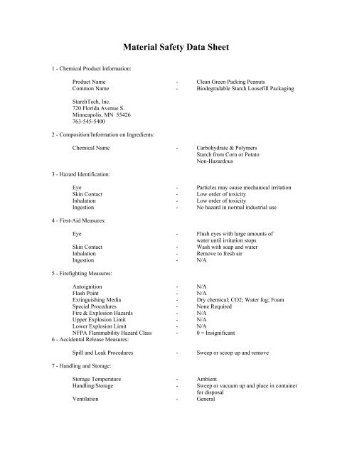 Material Safety Data Sheet - Storopack