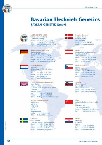 Bavarian Fleckvieh Genetics worldwide