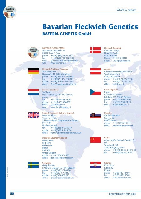 Bavarian Fleckvieh Genetics worldwide