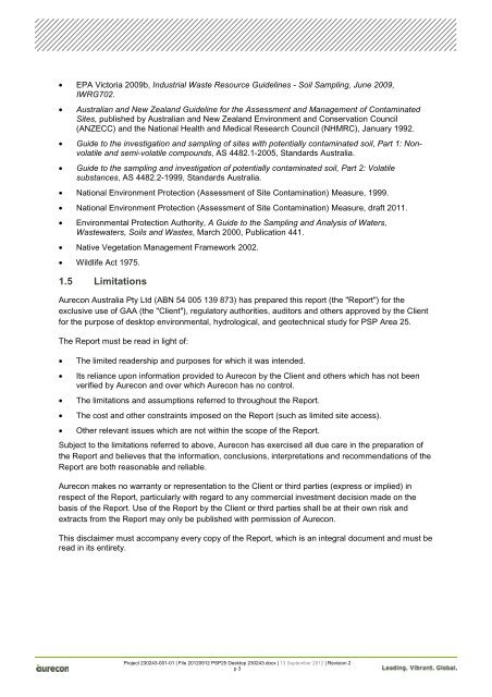 Desktop Environmental, Hydrological and Geotechnical Study