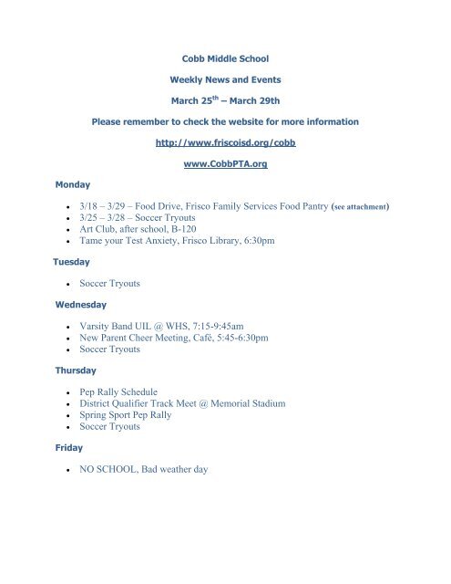 Food Drive Frisco Family Services Food Pantry See Frisco Isd