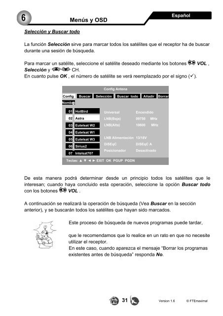 Menús y OSD 6 - FTE Maximal