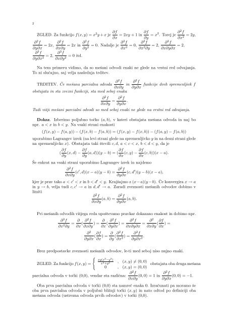 iv. odvodi funkcij več spremenljivk