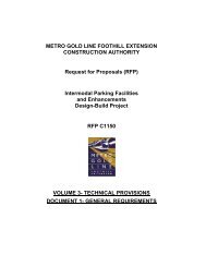 General Requirements - Metro Gold Line Foothill Extension