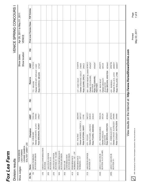 Crystal Reports ActiveX Designer - Division Results.rpt - Fox Lea Farm