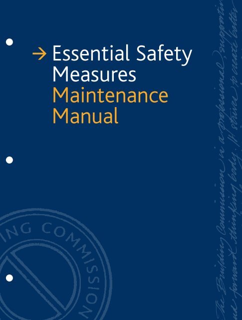 Essential Safety Measures Maintenance Manual - Building ...