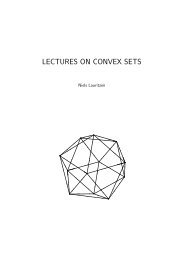 LECTURES ON CONVEX SETS