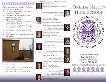 Staff Bio's - The Oneida Nation of Wisconsin