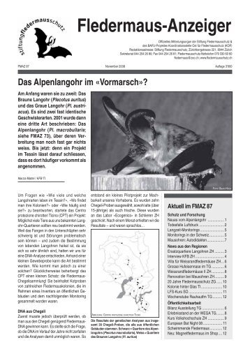 Fledermaus-Anzeiger - Stiftung zum Schutze unserer Fledermäuse ...