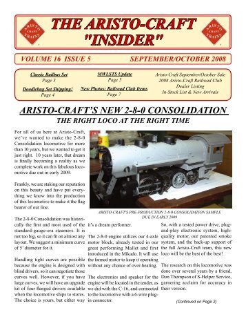 THE ARISTO-CRAFT "INSIDER" - G Scale News