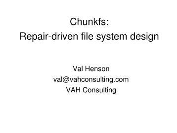 Chunkfs: Repairdriven file system design - mirror