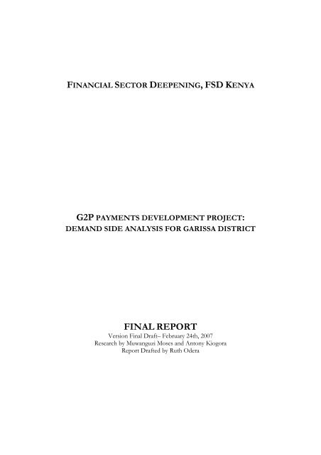FINAL REPORT - FSD Kenya