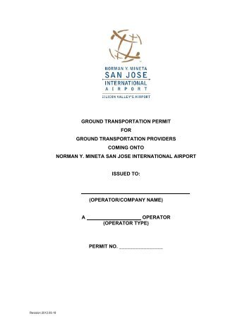 Ground Transportation Airport Permit - San Jose International Airport ...