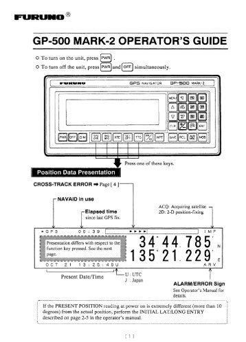 GP500MK2 Operator's Guide - Furuno USA