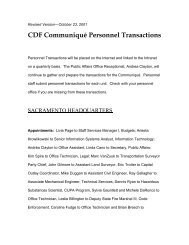 CDF Communiqué Personnel Transactions