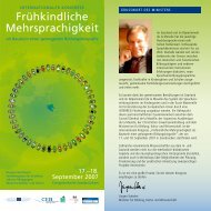 Programm in deutscher Sprache - Frühkindliche Mehrsprachigkeit
