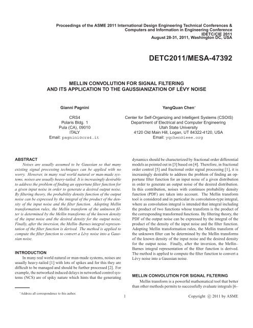 Mellin convolution for signal filtering and its application to the ...