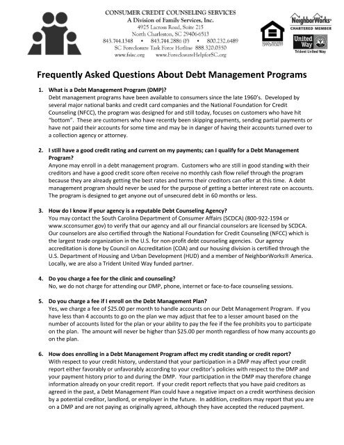 Frequently Asked Questions About Debt Management Programs