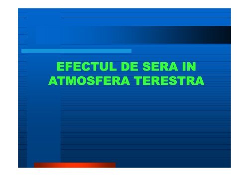 Efectul de sera in atmosfera terestra