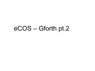 eCOS – Gforth pt.2