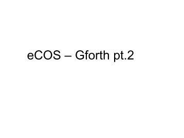 eCOS – Gforth pt.2