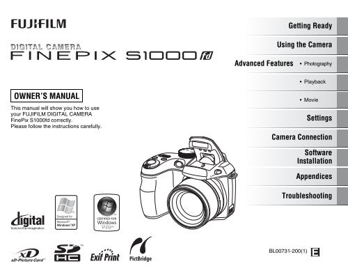 FinePix S1000fd Owner's Manual Fujifilm