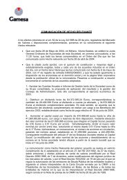 COMUNICACIÓN DE HECHO RELEVANTE - Gamesa