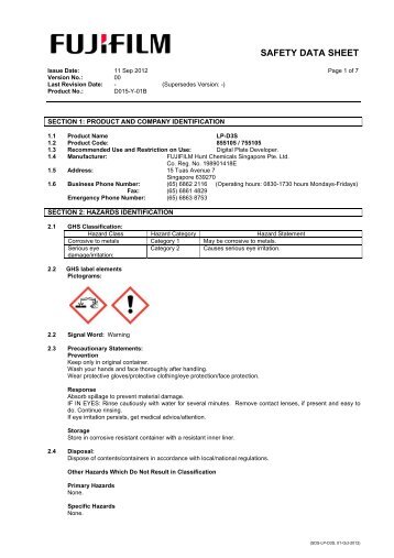 SAFETY DATA SHEET - Fujifilm