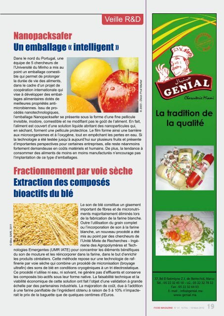 Un panel de solutions - FOOD MAGAZINE