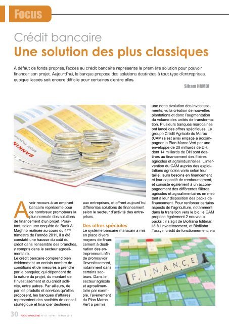 Un panel de solutions - FOOD MAGAZINE