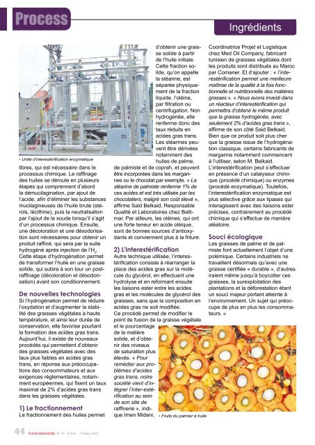 Un panel de solutions - FOOD MAGAZINE