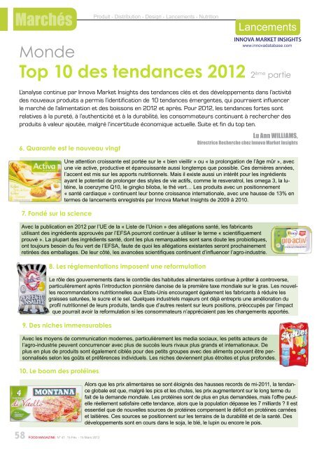 Un panel de solutions - FOOD MAGAZINE