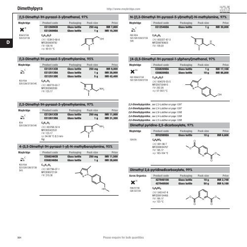 Acros Organics & Maybridge - D