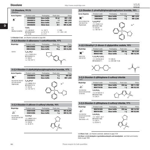 Acros Organics & Maybridge - D