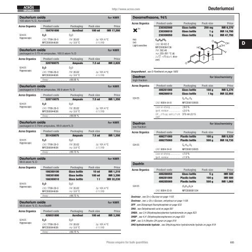 Acros Organics & Maybridge - D