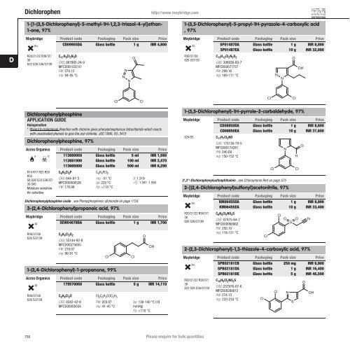 Acros Organics & Maybridge - D