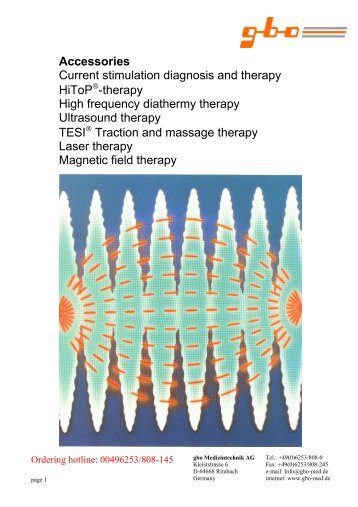 Accessories Current stimulation diagnosis and therapy HiToP - gbo ...