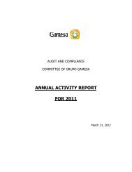 ANNUAL ACTIVITY REPORT FOR 2011 - Gamesa