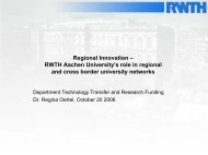 Regional Innovation – RWTH Aachen University's role in regional ...