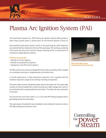 Plasma Arc Ignition (PAI) System - Fossil Power Systems Inc.