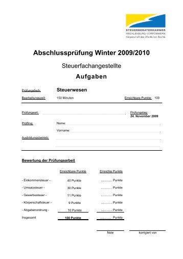 Abschlussprüfung Winter 2009/2010