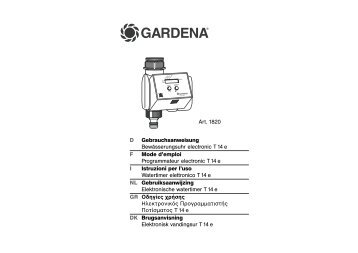 Gebrauchsanweisung - Gardena-ersatzteile.ch