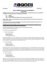 Notice of PRBCC Extraordinary General Meeting 15 April 2012