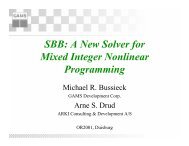 SBB: A New Solver for Mixed Integer Nonlinear Programming - GAMS
