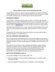 Futures Without Violence Youth Organizing Internship Futures ...