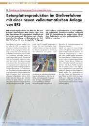 Betonplattenproduktion im Gießverfahren mit einer neuen - BFS GmbH