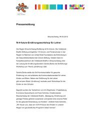 Pressemeldung 4.5.2012 Ernährungsworkshop für ... - Fit for Future