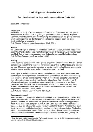 Lexicologische nieuwsberichten - Fryske Akademy